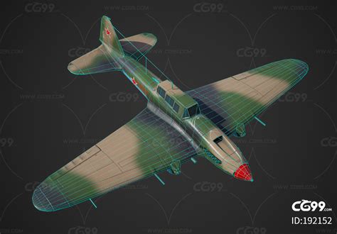 PBR 苏联 伊尔2M3攻击机 伊尔-2 轰炸机 重型战斗机 IL-2 第二次世界大战-cg模型免费下载-CG99