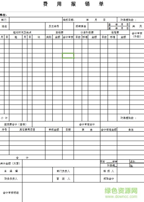 差旅费报销单下载-差旅费报销单模板下载excel/word版-绿色资源网