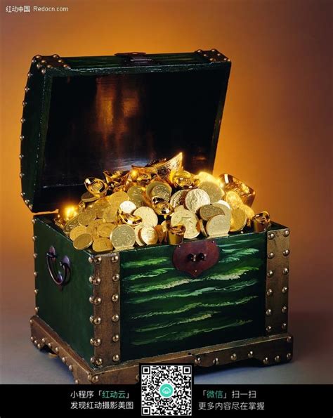 装满金银财宝的宝箱图片免费下载_红动中国