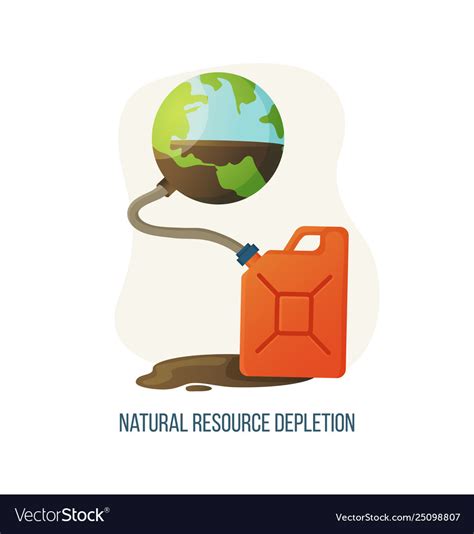 Natural resource depletion planet and canister Vector Image