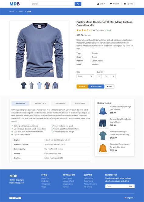 Product Details Screen UI Template - Free Download