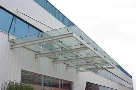 温州钢结构厂房雨棚,钢化玻璃雨篷--温州程能钢结构工程有限公司