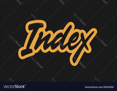 Index lettering Royalty Free Vector Image - VectorStock
