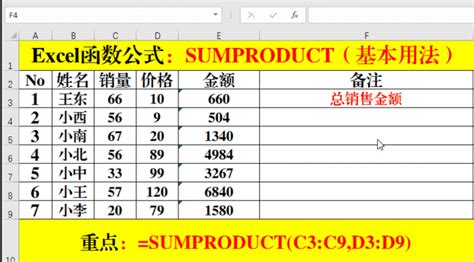 Excel中Sumproduct函数的使用方法_360新知