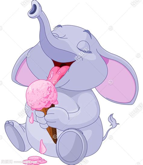 吃冰淇淋的大象矢量图片(图片ID:1083740)_-陆地动物-生物世界-矢量素材_ 素材宝 scbao.com
