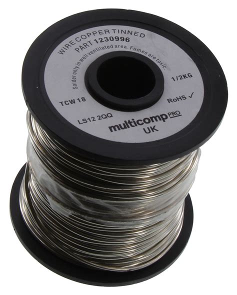 TCW18 500G - Multicomp Pro - Tinned Copper Wire, Solid, BS EN 13602: ...