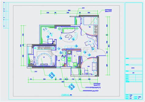 【湖北】现代时尚浪漫两居室室内设计施工图（含效果图）_二居室_土木在线