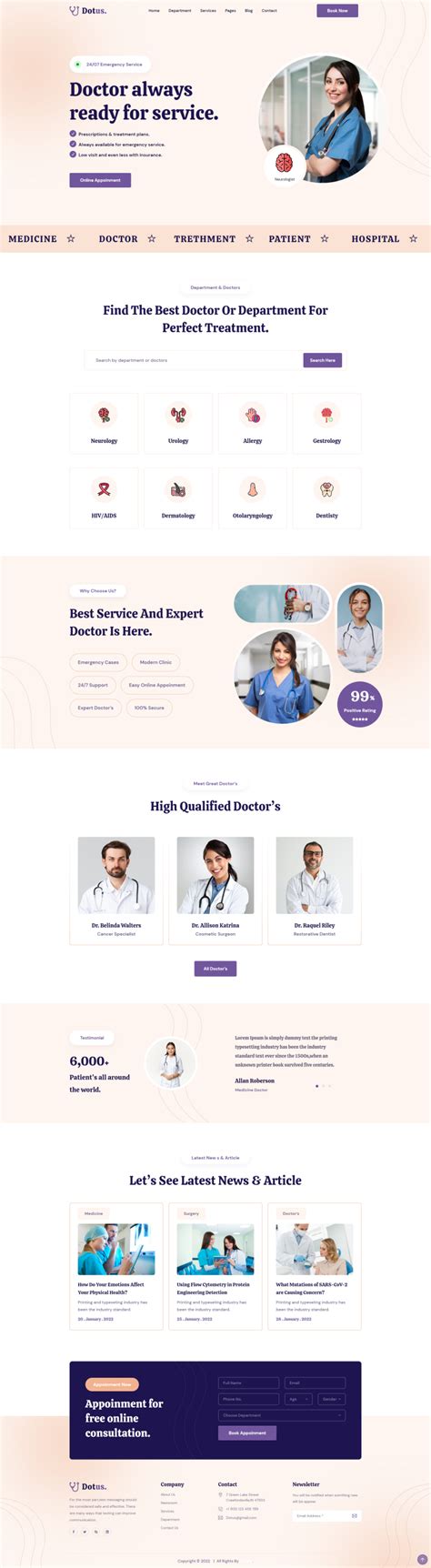 健康医疗行业网站模板下载，简约大气的医疗行业网站模板设计_墨鱼部落格