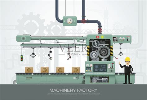 工业机械制造厂建设设备工程矢量插画图片素材_ID:164687104-Veer图库