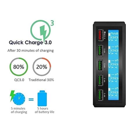 Universal - Chargeur rapide portable multiport USB LCD 50W Fast for ...
