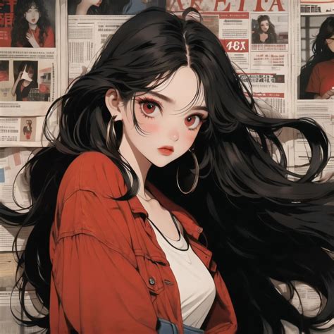 头像甜美女生港风漫画版