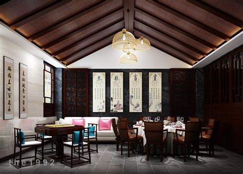 新中式酒店餐厅包厢,包间su草图模型下载-【集简空间】「每日更新」