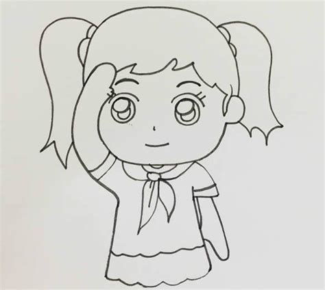 敬礼小人简笔画图片