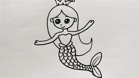 手绘美人鱼卡通画素材图片免费下载-千库网
