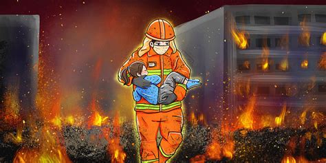 逆行英雄中国消防员插画图片下载-正版图片401710177-摄图网
