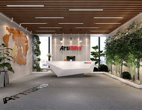 装饰公司办公室前台|空间|室内设计|1992效果图小颖 - 原创作品 - 站酷 (ZCOOL)