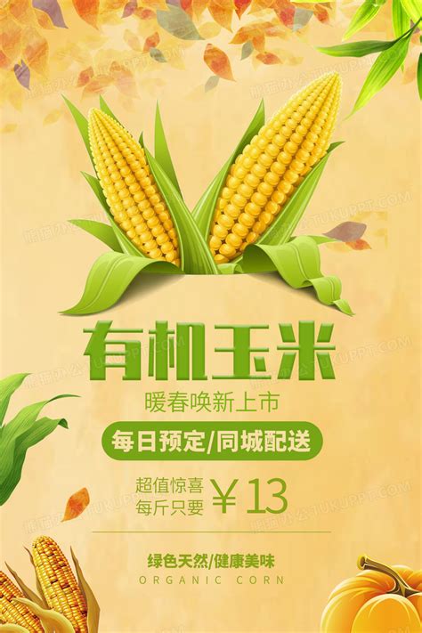 有机玉米上新海报设计图片下载_psd格式素材_熊猫办公