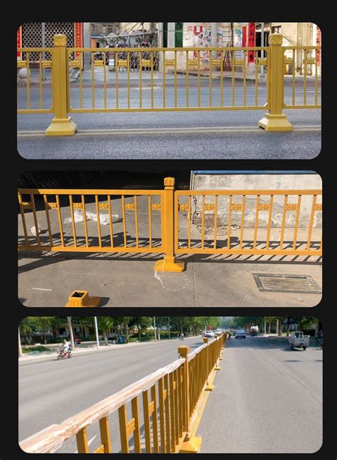 黄金护栏金色莲花马路安全防撞栏杆城市交通市政隔离道路防护栏-阿里巴巴
