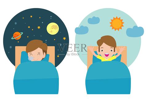 矢量手绘小孩睡觉素材图片免费下载-千库网