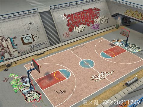 街头篮球场|3D|Architecture/Interior|靈乱_Original作品-站酷ZCOOL