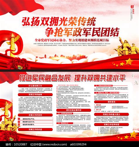2019年双拥宣传展板设计图片_展板_编号10520887_红动中国