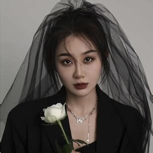 黑色头纱头像图片