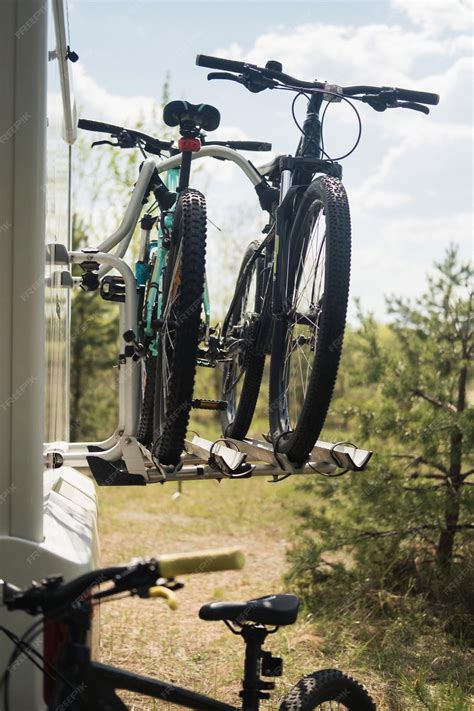 Premium Photo | Bicycles are mounted on the motorhome the concept of travel