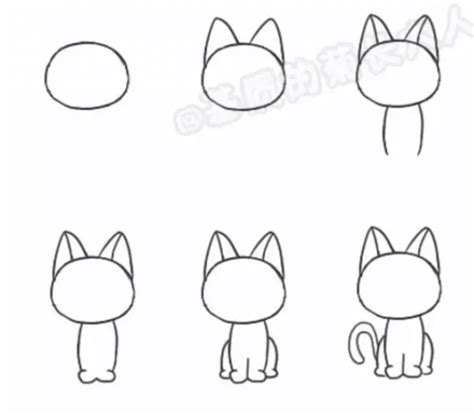 可爱的龙猫简笔画卡通画画法教程[ 图片/3P ] - 才艺君