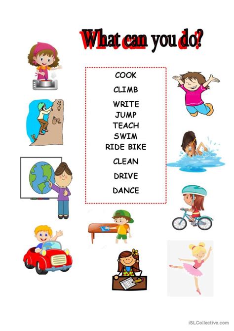WHAT CAN YOU DO?: English ESL worksheets pdf & doc