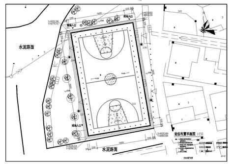 标准篮球场尺寸图及场面做法cad图（标注详细）_土木在线