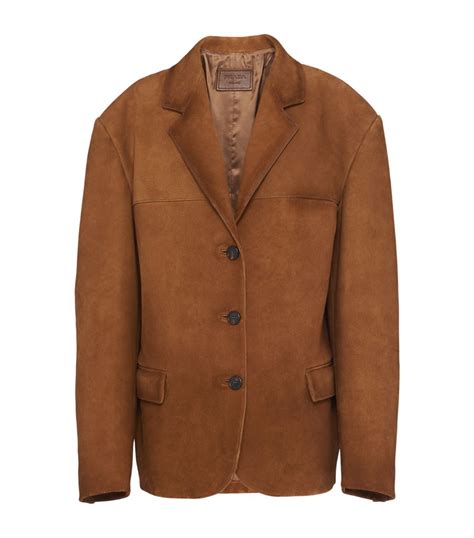 Prada brown Suede Single-Breasted Jacket | Harrods UK