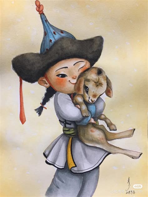 插画头像蒙古风韵女生版