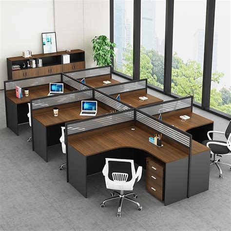 办公桌简约现代6人位对坐屏风职员办工卡位办公家具员工电脑桌 - 办公用品 办公文具