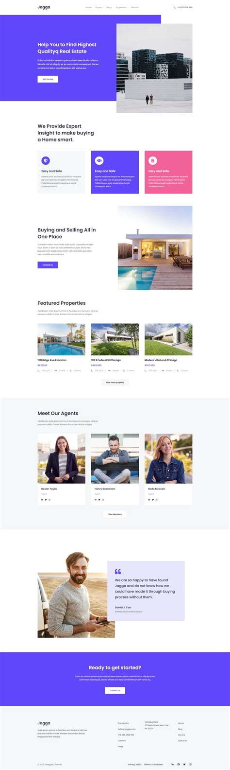 房地产网页设计html，大气的房产公司网站模板-17素材网