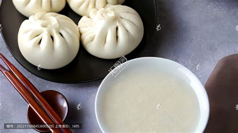 早餐粥包子,中国菜系,食品餐饮,摄影素材,汇图网www.huitu.com
