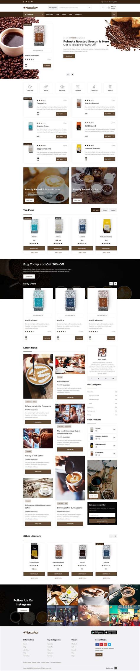 咖啡店介绍网页模板免费下载html - 模板王