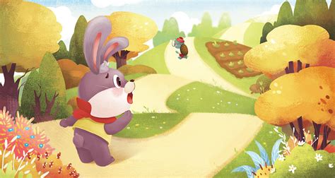 龟兔赛跑绘本儿童故事插画_完美办公