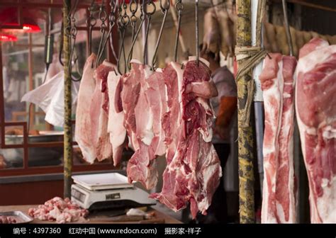 菜市场的猪肉高清图片下载_红动中国