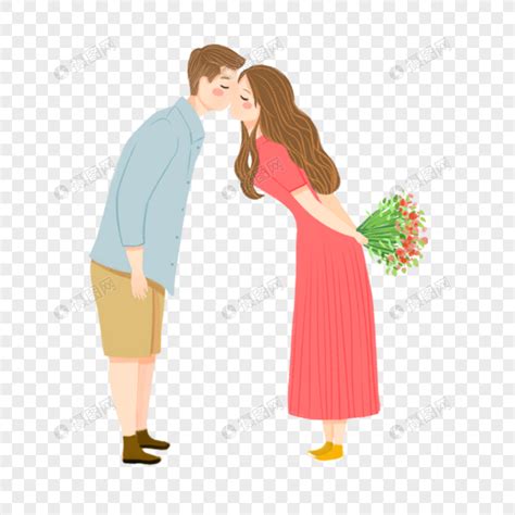 婚礼情侣接吻插画素材图片免费下载-千库网