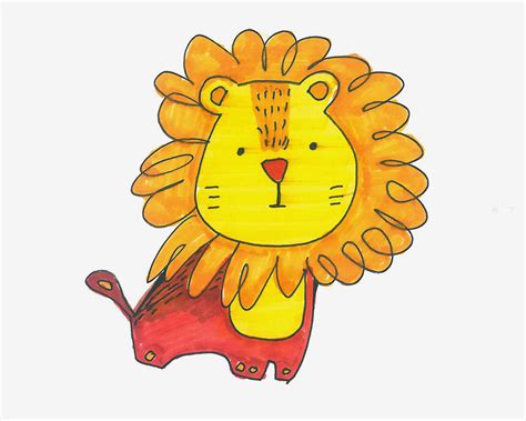 可爱小狮子简笔画画法图片步骤🎬小小画家