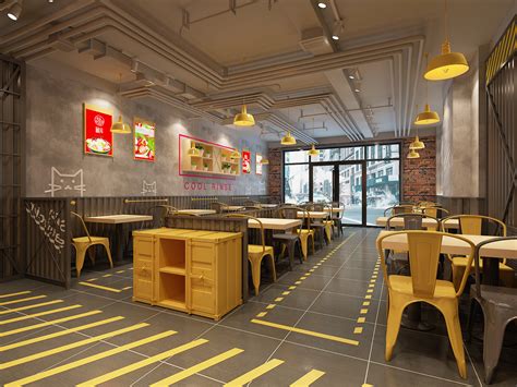 中式快餐店装修设计效果图_岚禾快餐店设计