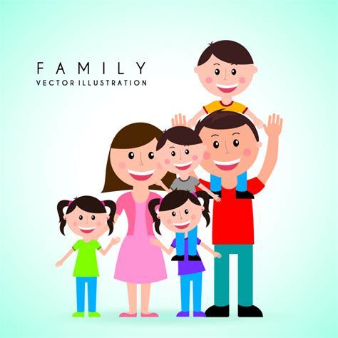 矢量幸福的家庭图片-抽象矢量现代快乐的家庭卡通插图素材-高清图片-摄影照片-寻图免费打包下载