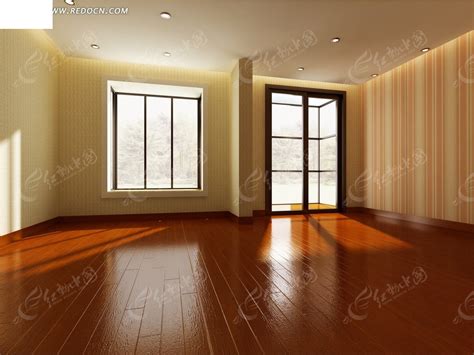 阳光照射下的空房间3D室内效果图3dmax素材免费下载_红动中国