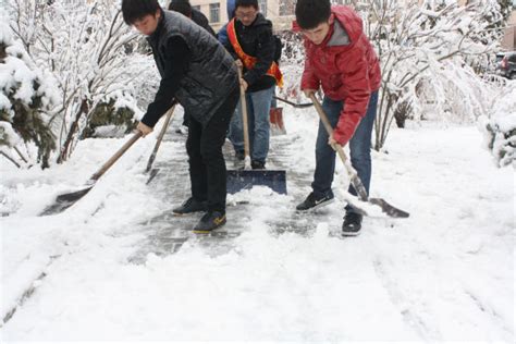 “志愿活动,有你有我”记志愿者清理积雪-内蒙古农业大学农学院