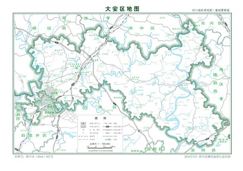 自贡市大安区标准地图基础要素版 - 自贡市地图 - 地理教师网