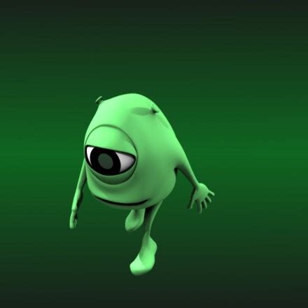 blender 绿色独眼小怪兽3d模型素材资源免费下载-Blender3D模型库