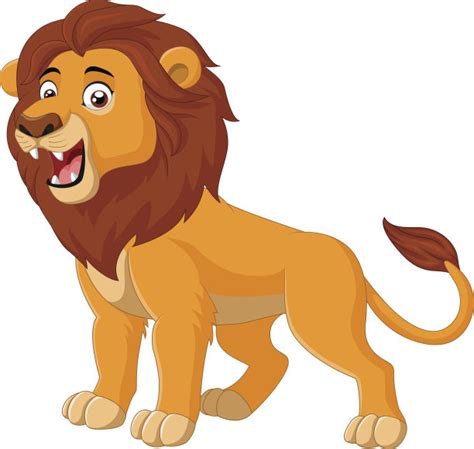 狮子,卡通,白色背景,分离着色,幸福,可爱的,动物的冠,怪异,背景分离,狮子座设计模板,汇图网www.huitu.com