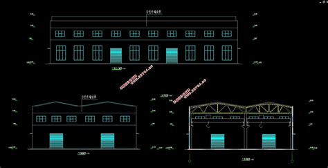 某工厂单层工业厂房设计cad建筑图纸_工业厂房_土木在线