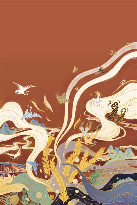 梦幻山河的中国风插画|插画|商业插画|呱呱_ - 原创作品 - 站酷 (ZCOOL)