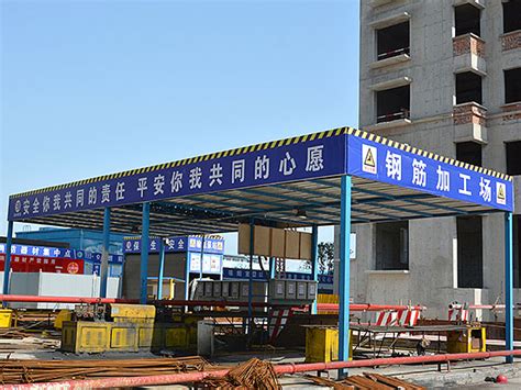 钢筋加工棚 双立柱加工棚 防护棚厂家 汉坤实业 - 湖南汉坤实业有限公司
